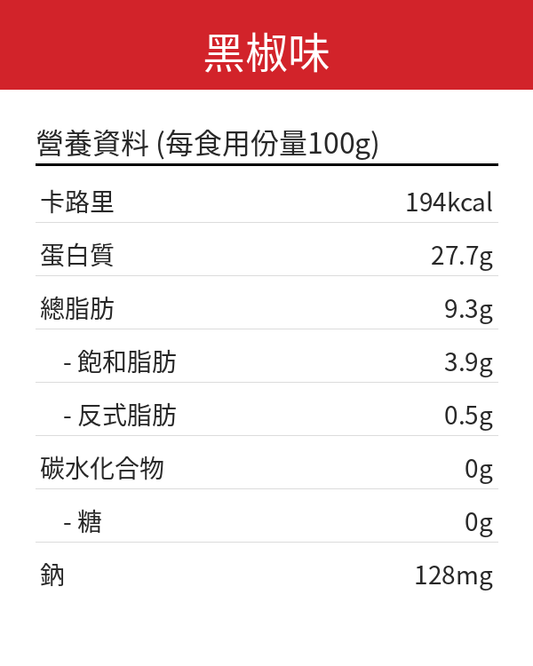 黑椒味 即食牛板腱 【100g】(切片)
